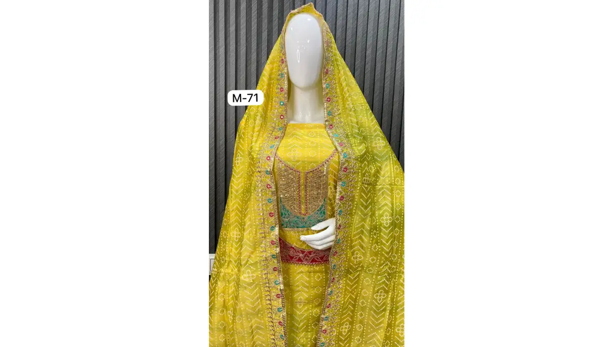 Mustard Pure Muslin Suit Set