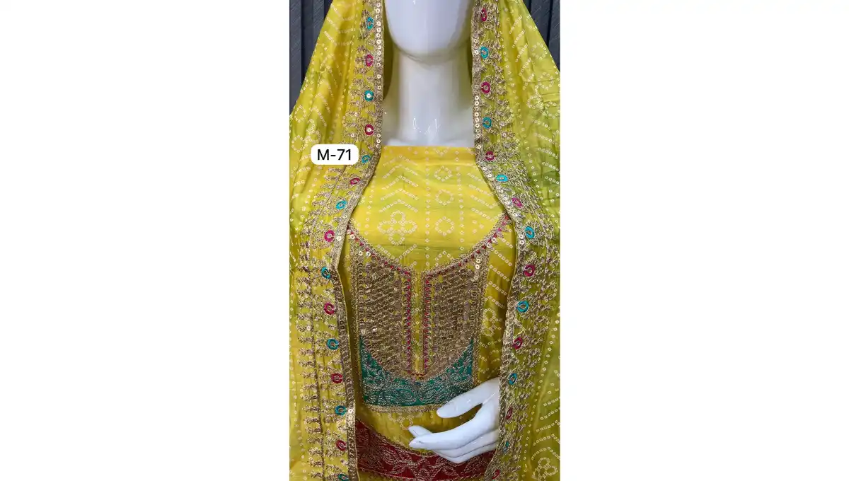 Mustard Pure Muslin Suit Set