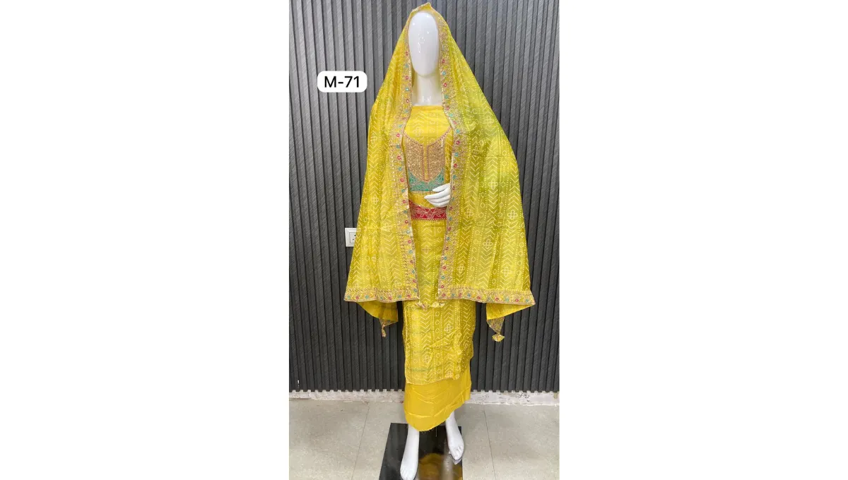 Mustard Pure Muslin Suit Set