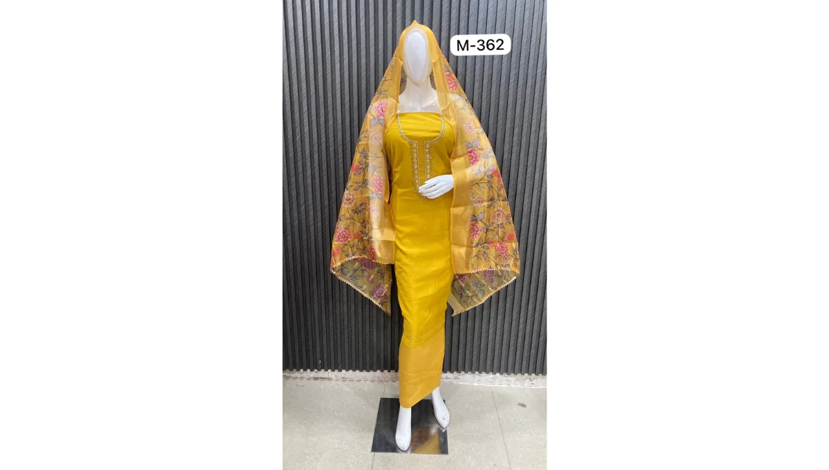 Mustard Yellow Muslin Suit Set