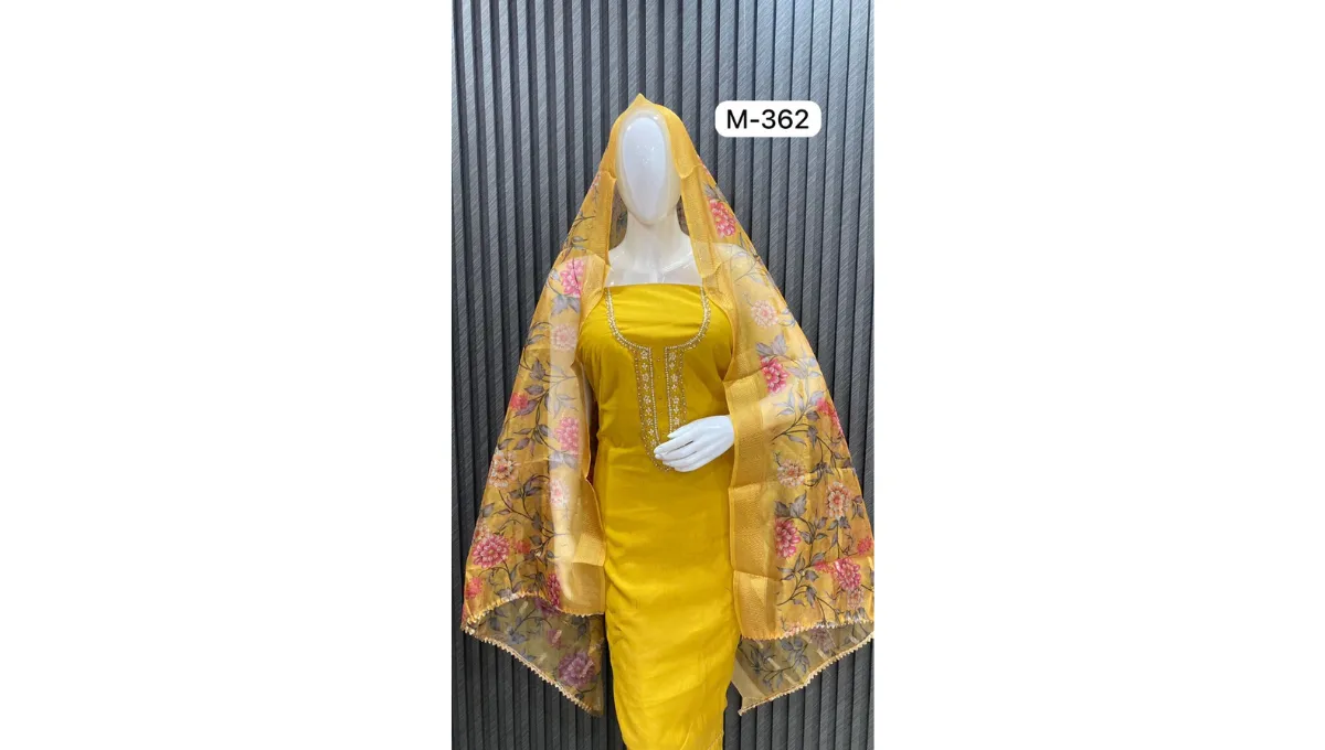 Mustard Yellow Muslin Suit Set