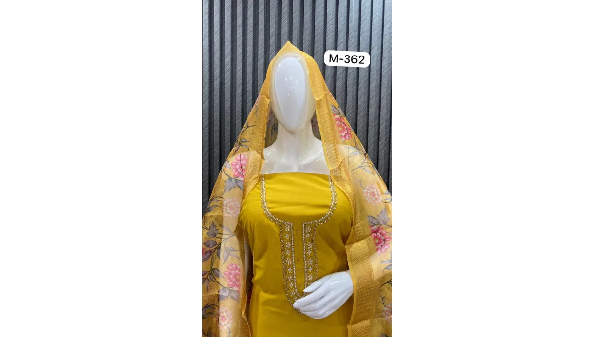 Mustard Yellow Muslin Suit Set