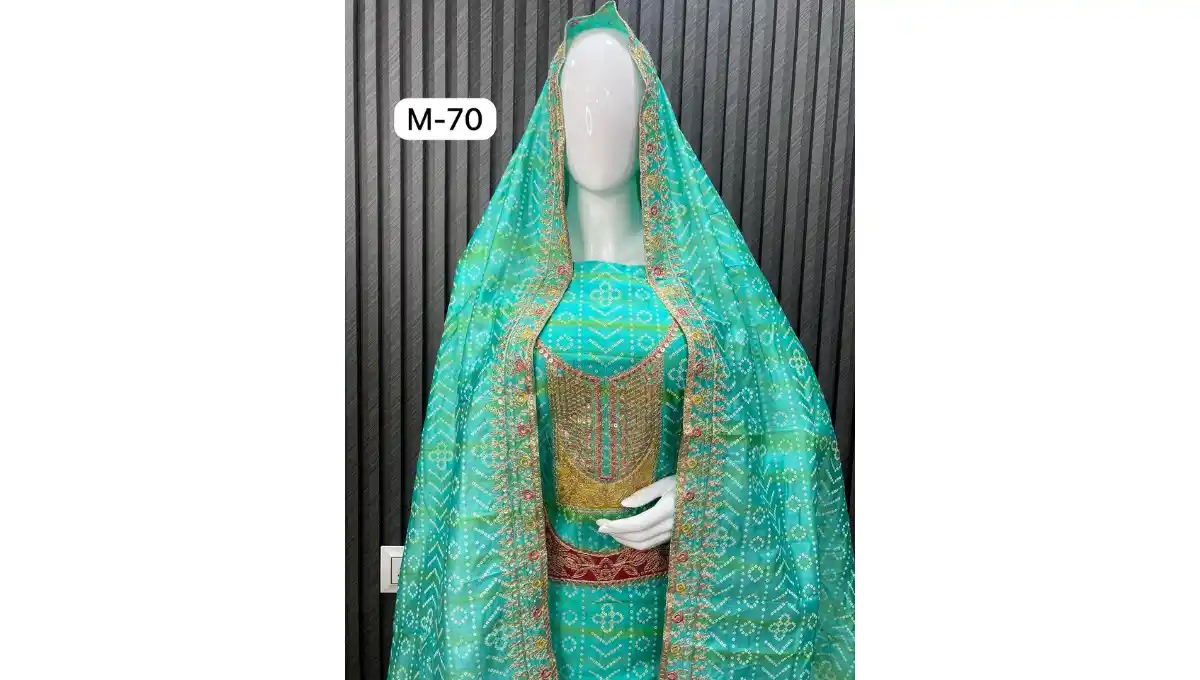Sky Blue Pure Muslin Suit Set