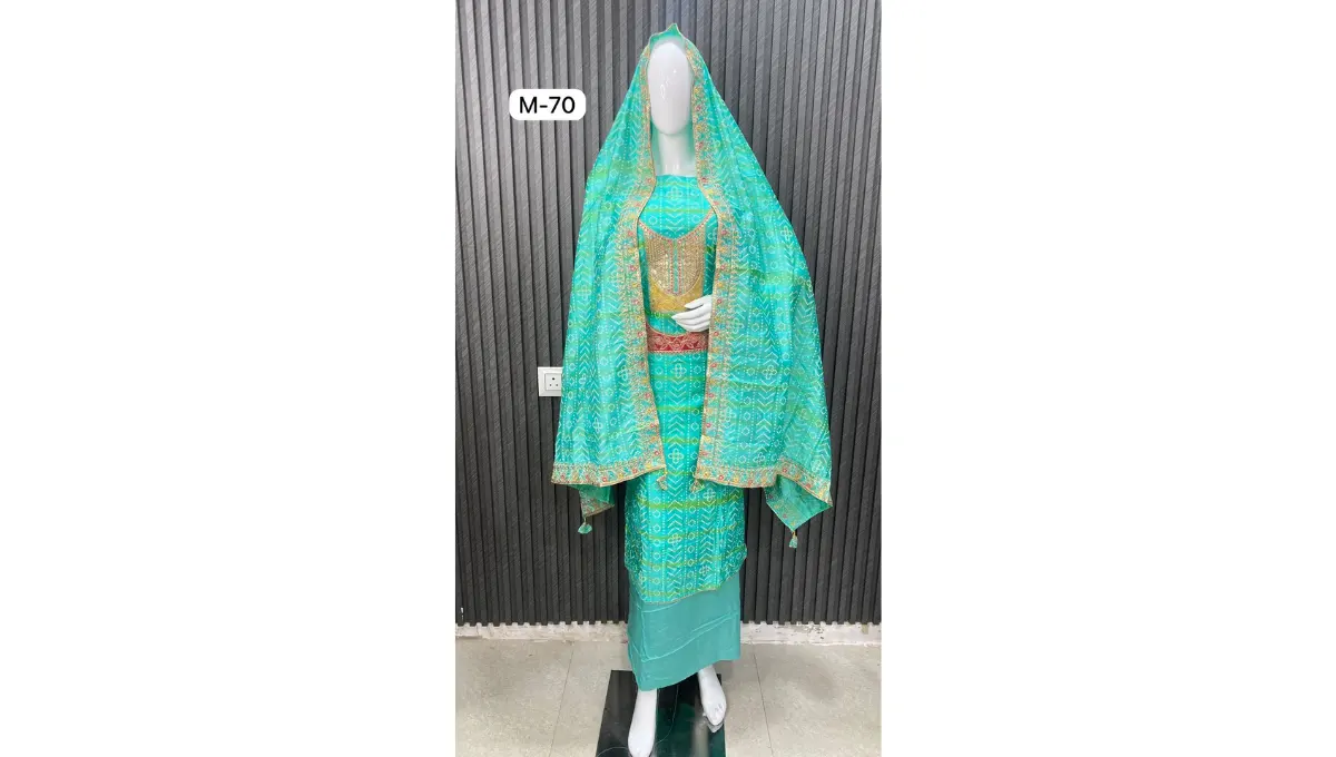 Sky Blue Pure Muslin Suit Set