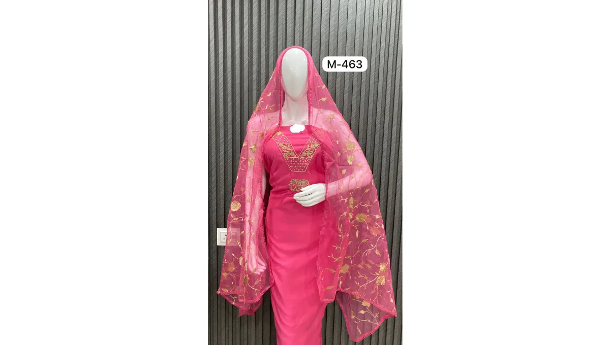 Magenta Pure Muslin Suit Set