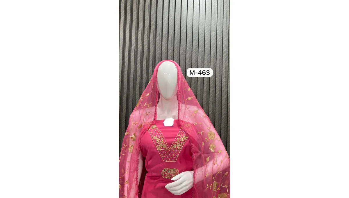 Magenta Pure Muslin Suit Set