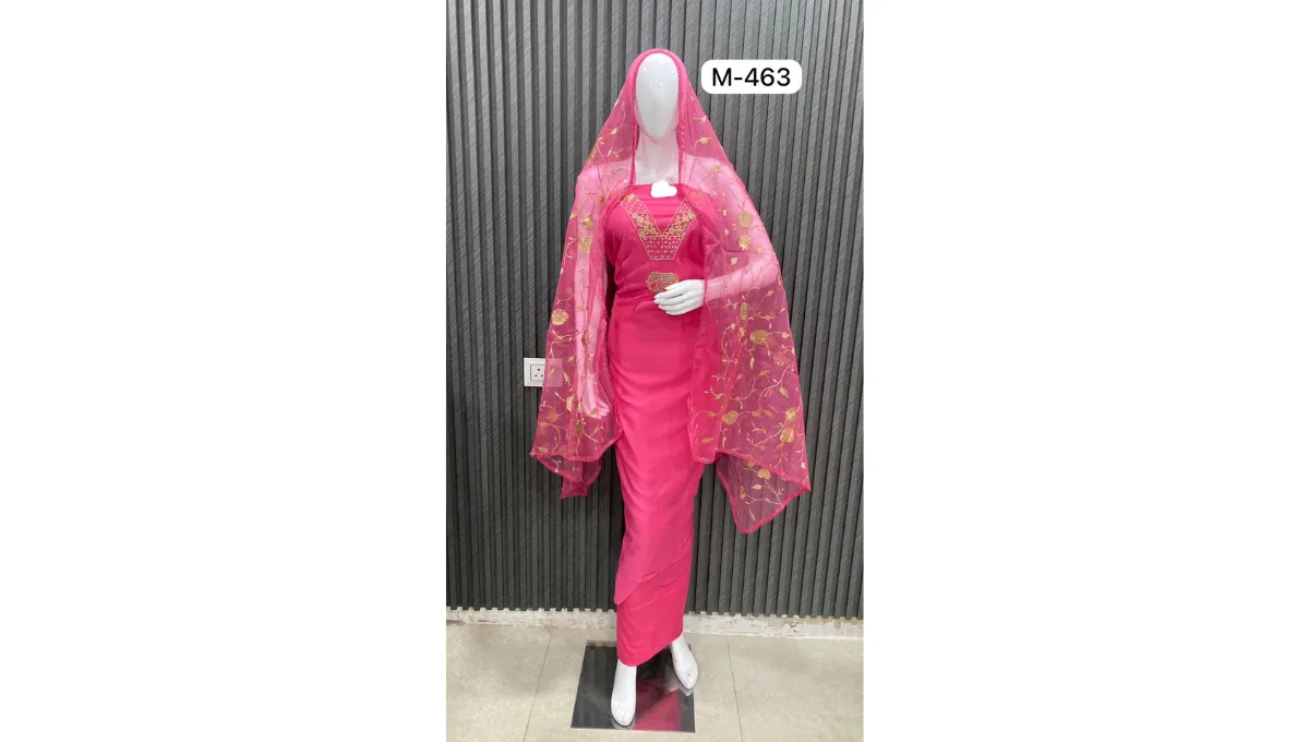 Magenta Pure Muslin Suit Set