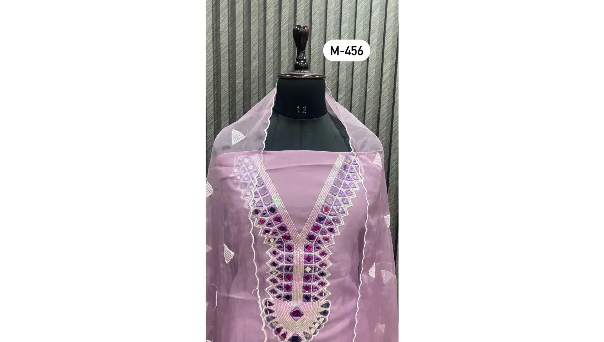 Pastel Purple Muslin Suit Set