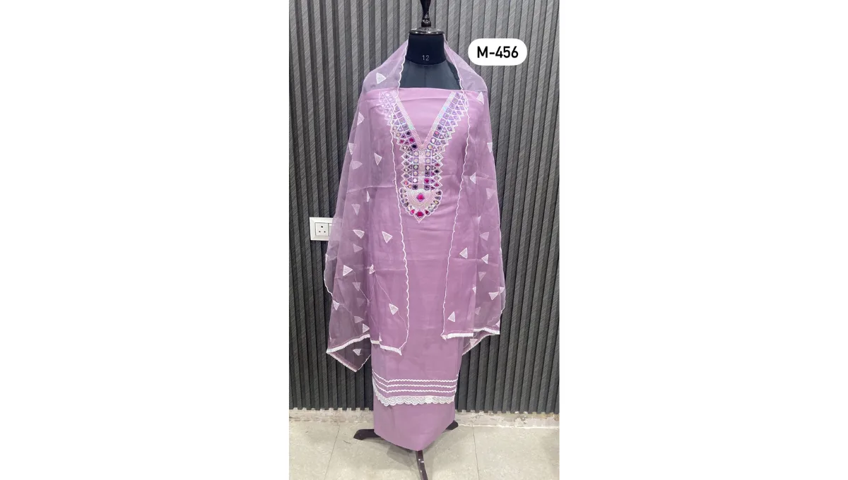 Pastel Purple Muslin Suit Set