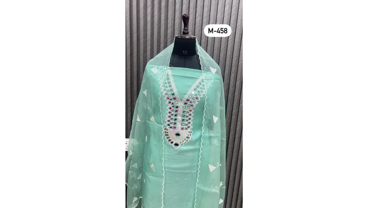 Pearl Aqua Muslin Suit Set