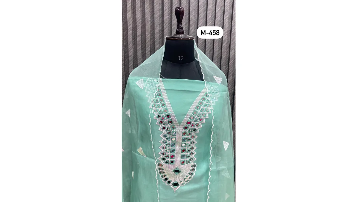 Pearl Aqua Muslin Suit Set
