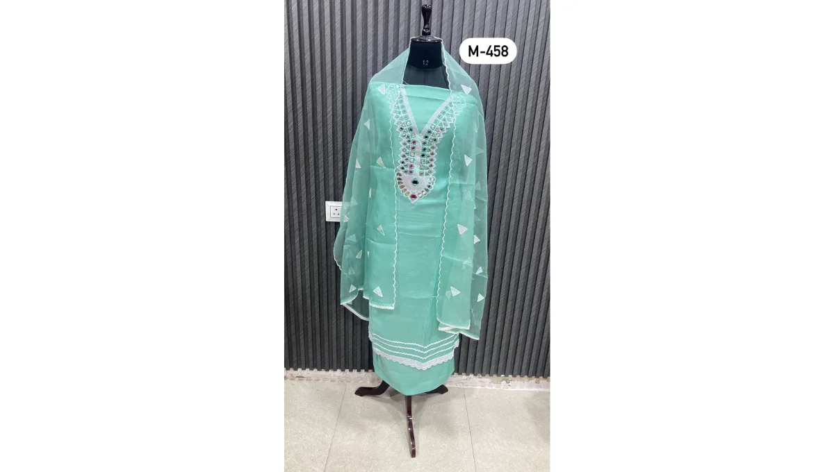 Pearl Aqua Muslin Suit Set
