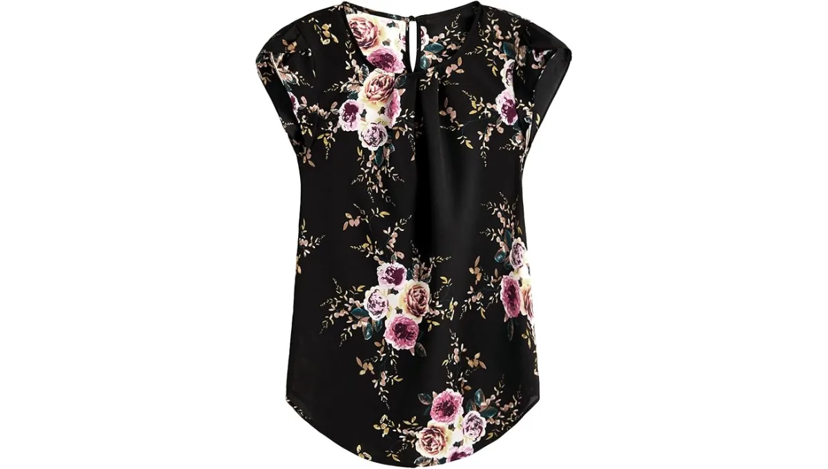 Milumia Women's Elegant Floral Print Blouse