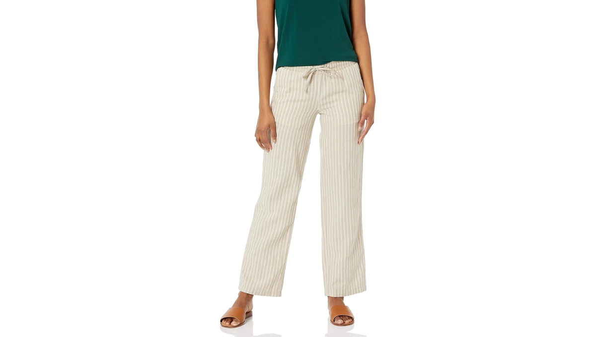 Amazon Essentials Linen Blend Wide-Leg Pants