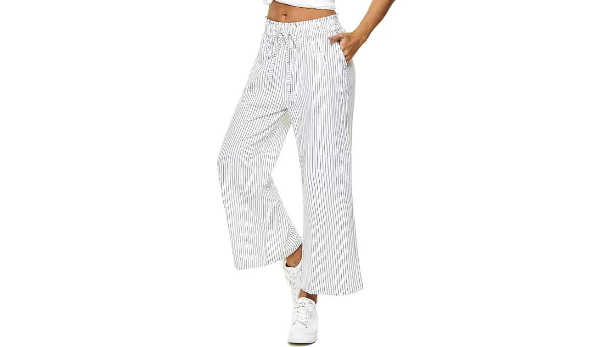 LNX Women’s High-Waisted Drawstring Trousers with Pockets