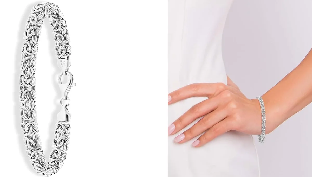 Miabella Sterling Italian Byzantine Bracelet