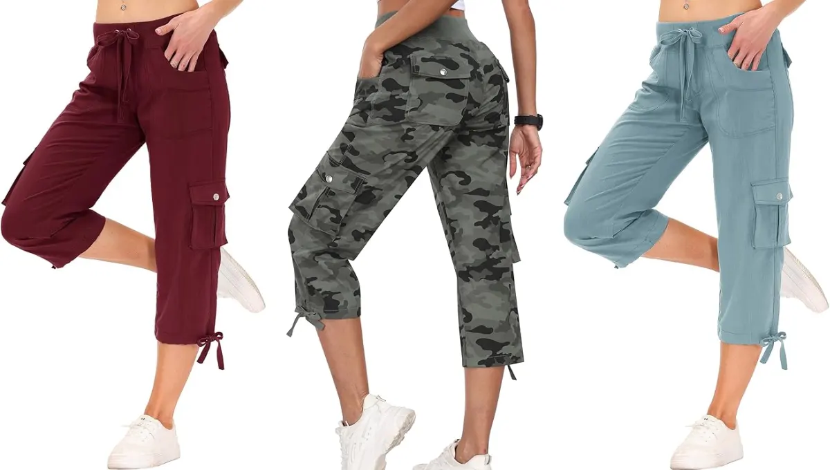 MoFiz Women’s Cargo Capri Pants