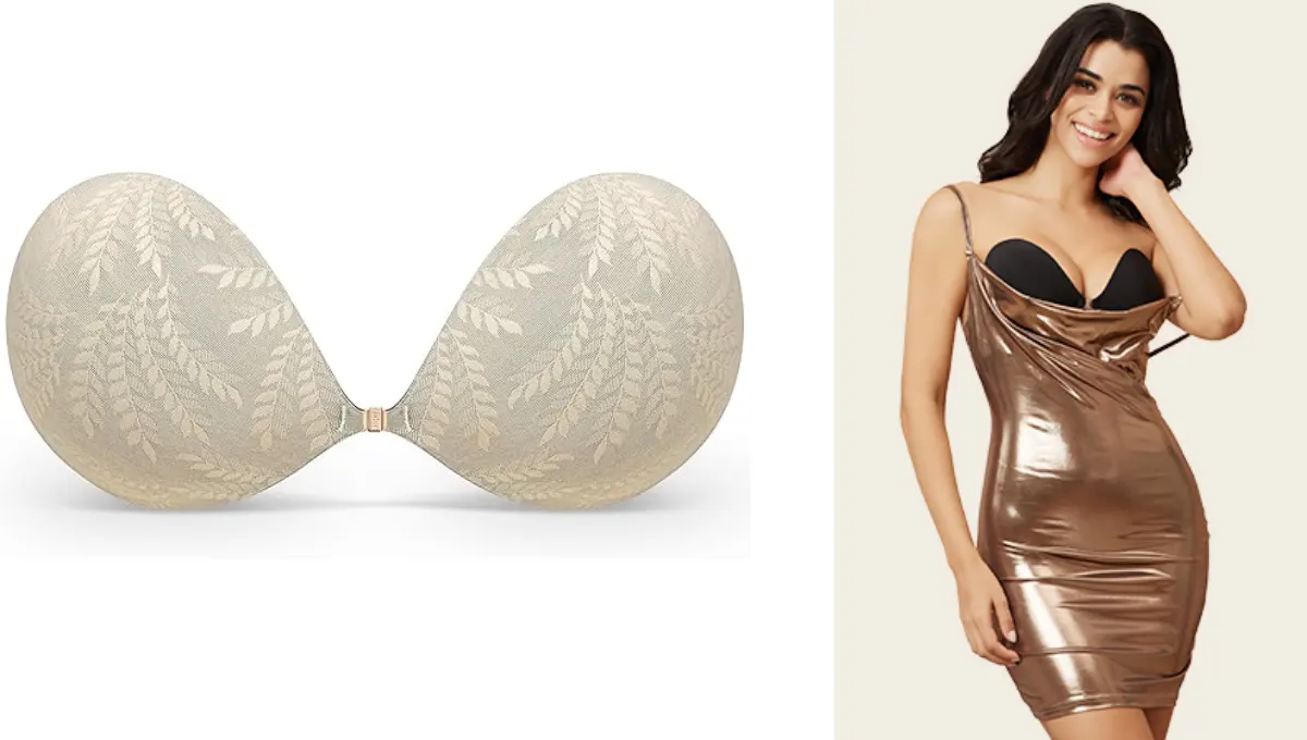 Niidor Adhesive Strapless Invisible Push‑Up (Sticky) Bra