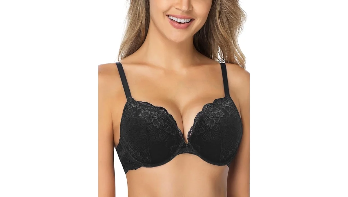 Wingslove Deep V Push‑Up Plunge Underwire Bra