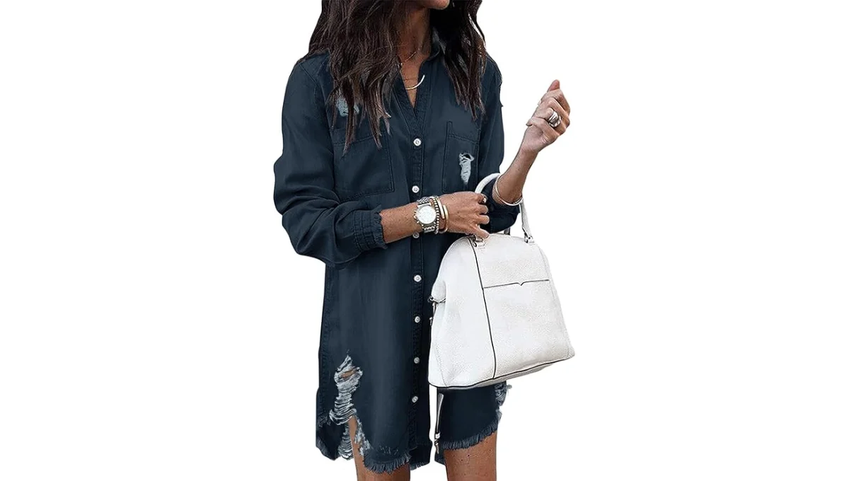 Zilcremo Tassel-Sleeve Boho Shirt Dress