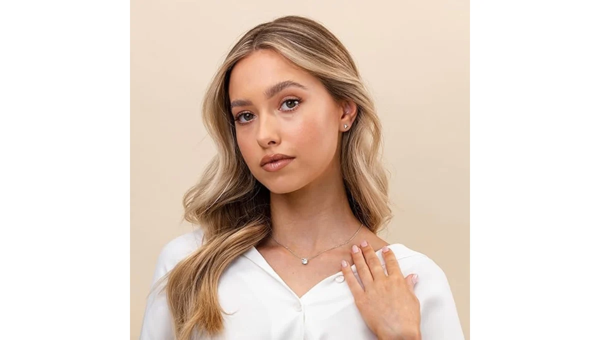 PAVOI 14K Gold-Plated Swarovski Crystal Solitaire Necklace