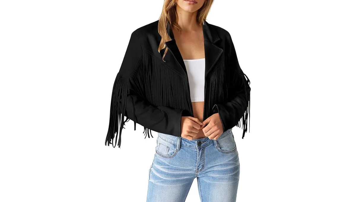 PRETTYGARDEN Women’s Fringe Faux Suede Jacket