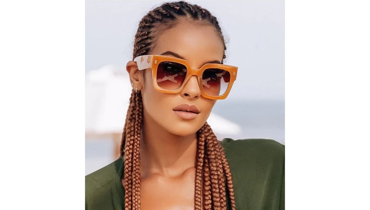 SOJOS Vintage Oversized Square Sunglasses