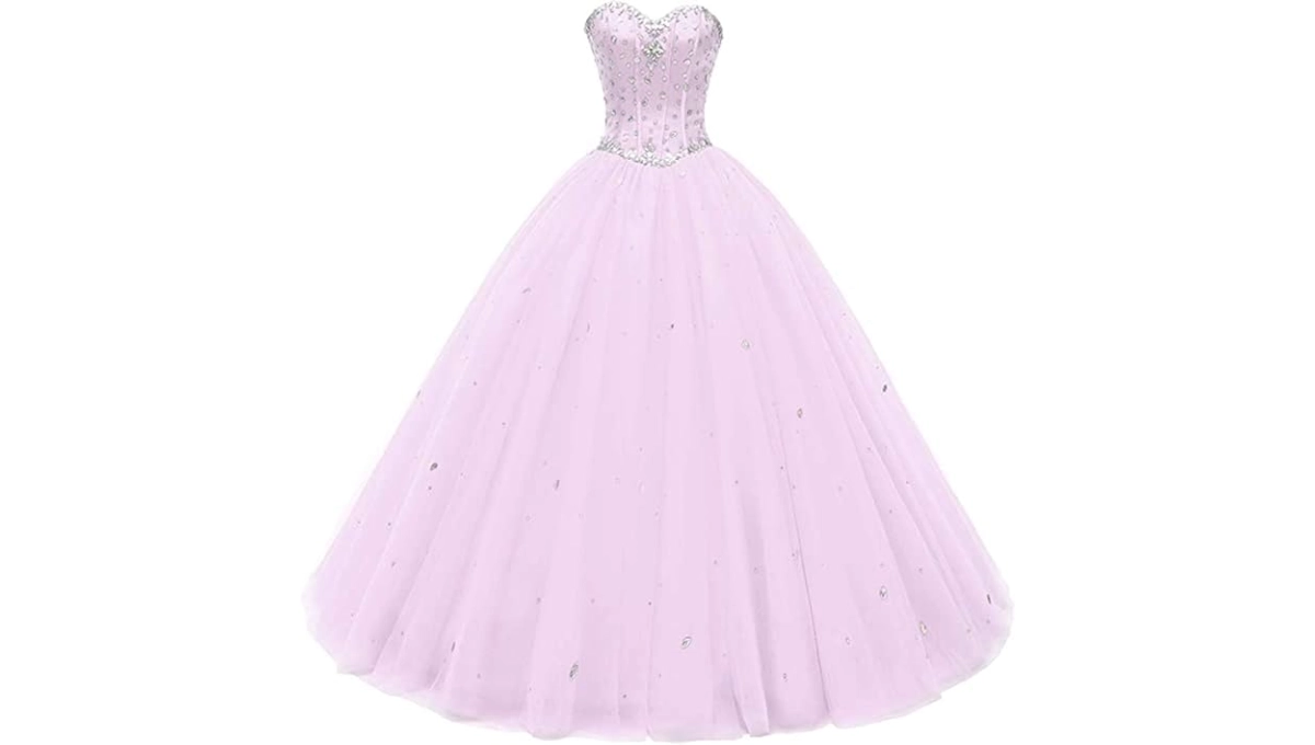 pink tulle gown