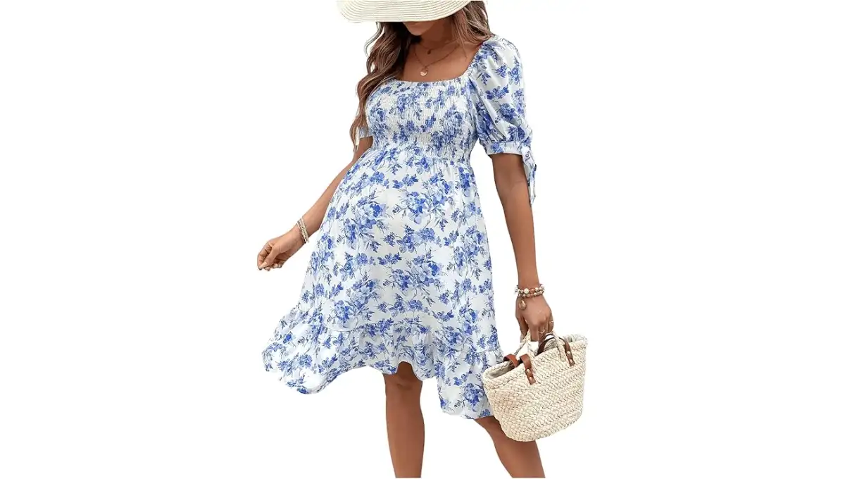 MakeMeChic Women’s Floral Maternity Dress