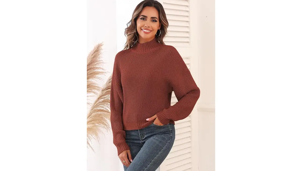 ZAFUL Women's Cropped Turtleneck Sweater