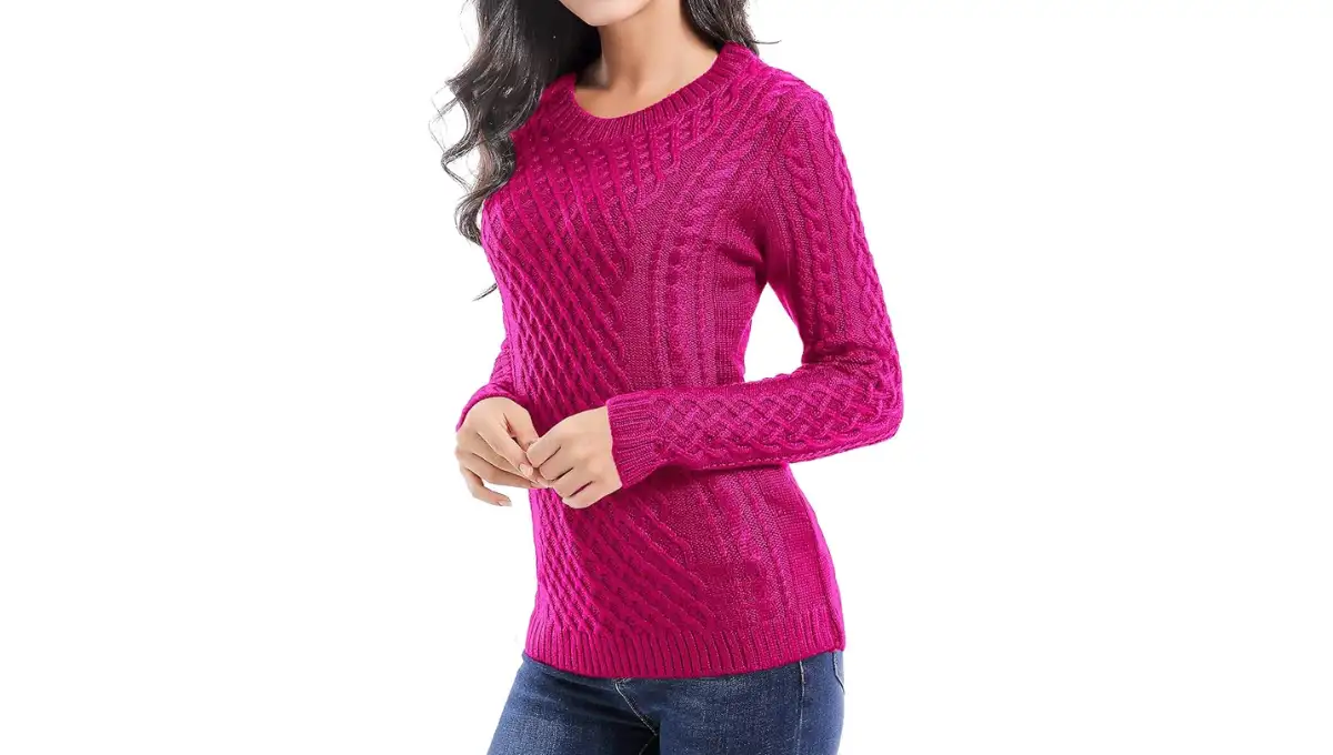 v28 Women’s Crew Neck Stretch Knit Sweater