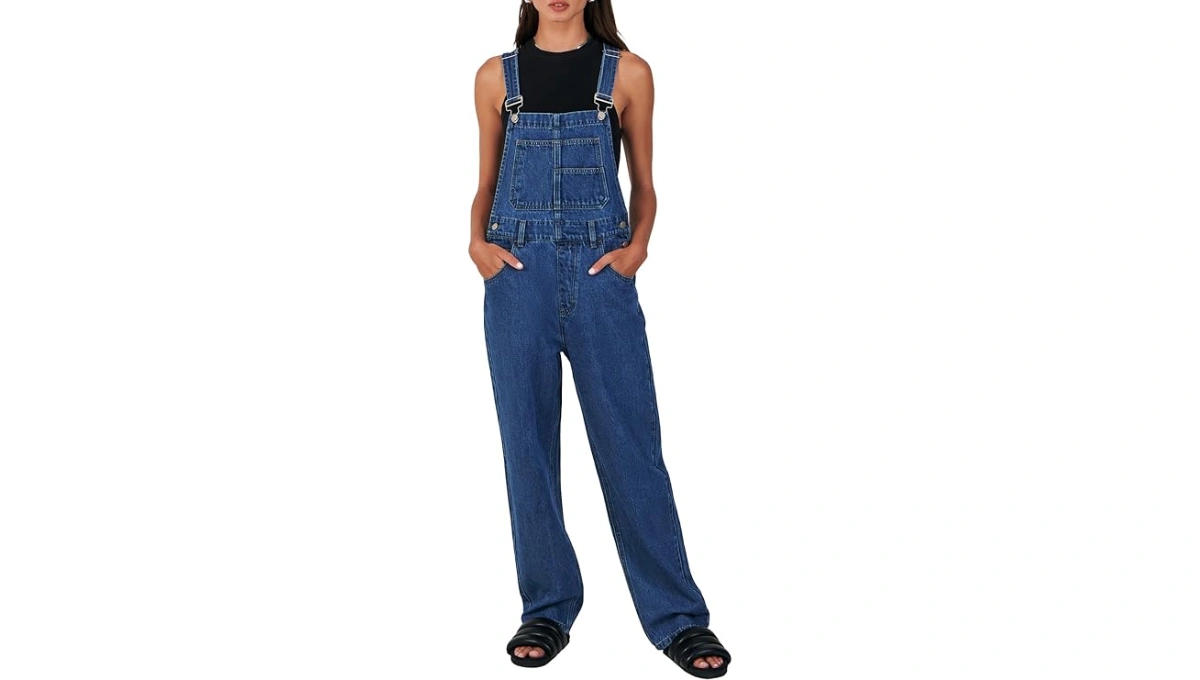 ANRABESS Women’s Loose Fit Denim Overalls
