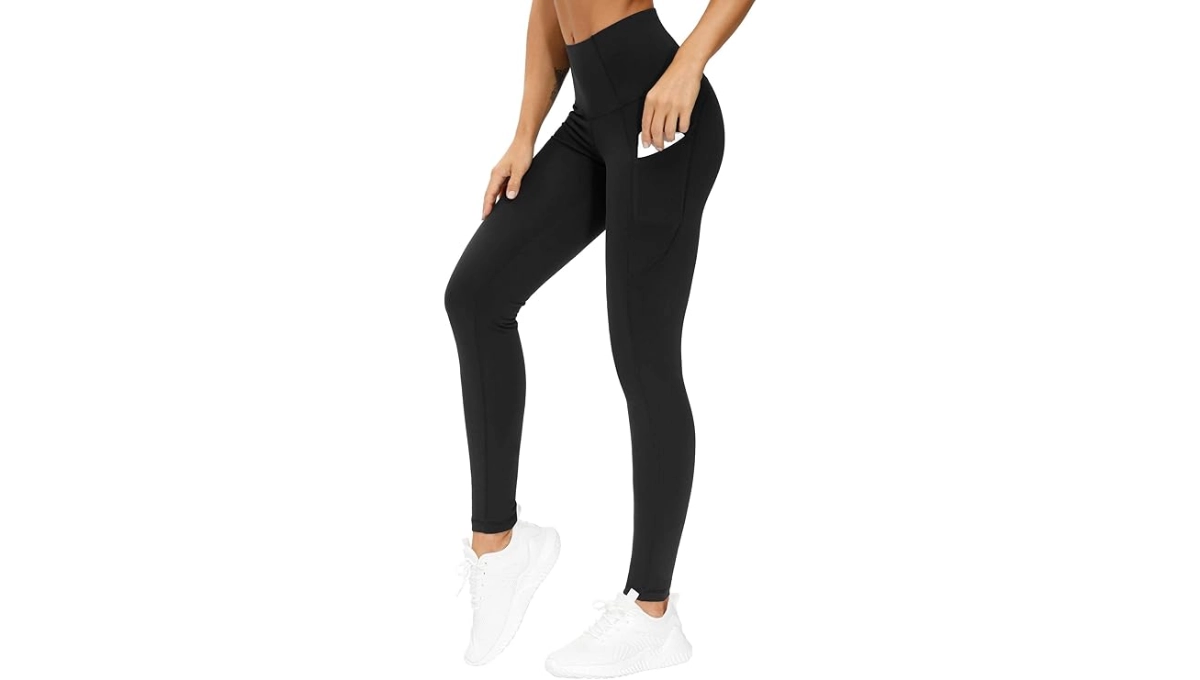 THE GYM PEOPLE Thick High-Waist Yoga Pants with Pockets