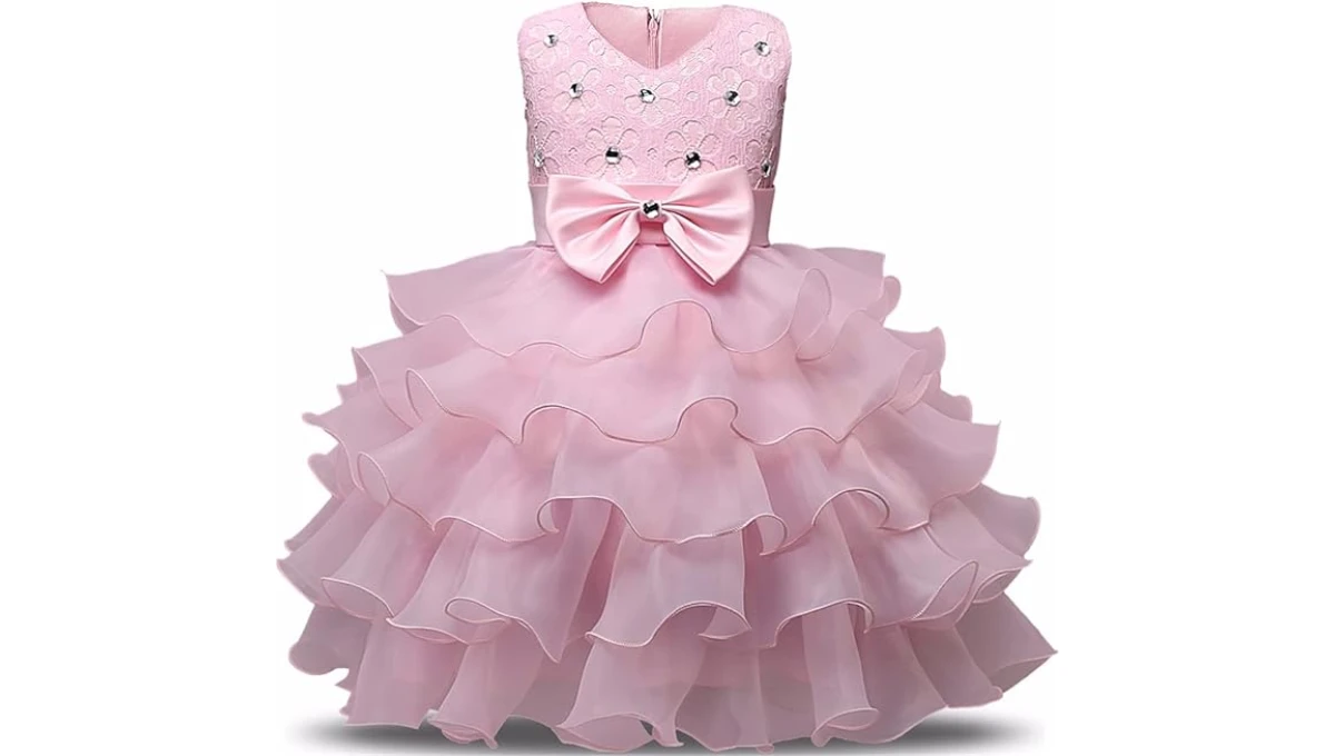 NNJXD Girls Ruffle Lace Party Dress